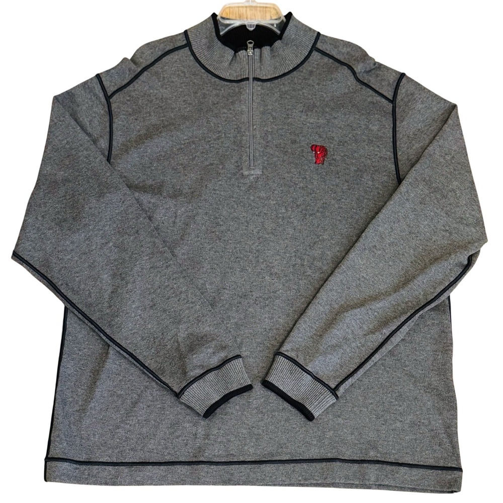 Cutter Buck Alabama Crimson Tide Vault Elephant 1/4 Zip Pullover Grey Mens XXL